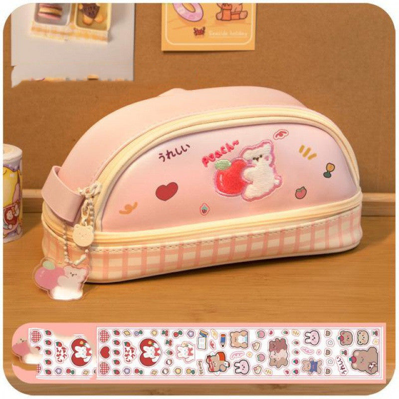Kawaii Girl Heart Large Capacity Pencil Case - Ins Style