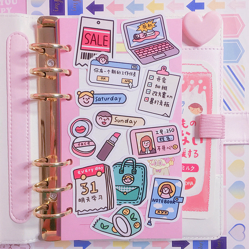 Kawaii Work Girl Stickers - Cute Planner & Journal Stickers