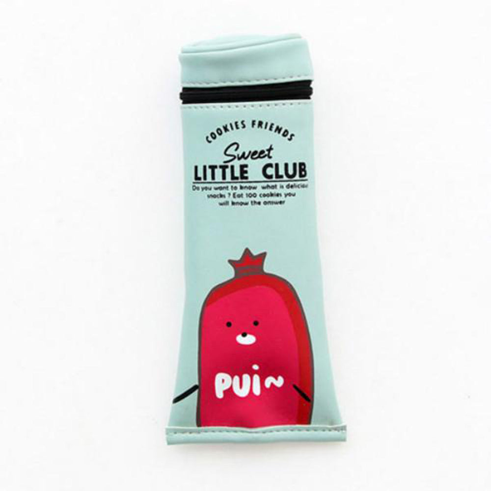 Toothpaste Pencil Case with a cartoon character and text on a light blue background branded Cookies Friends