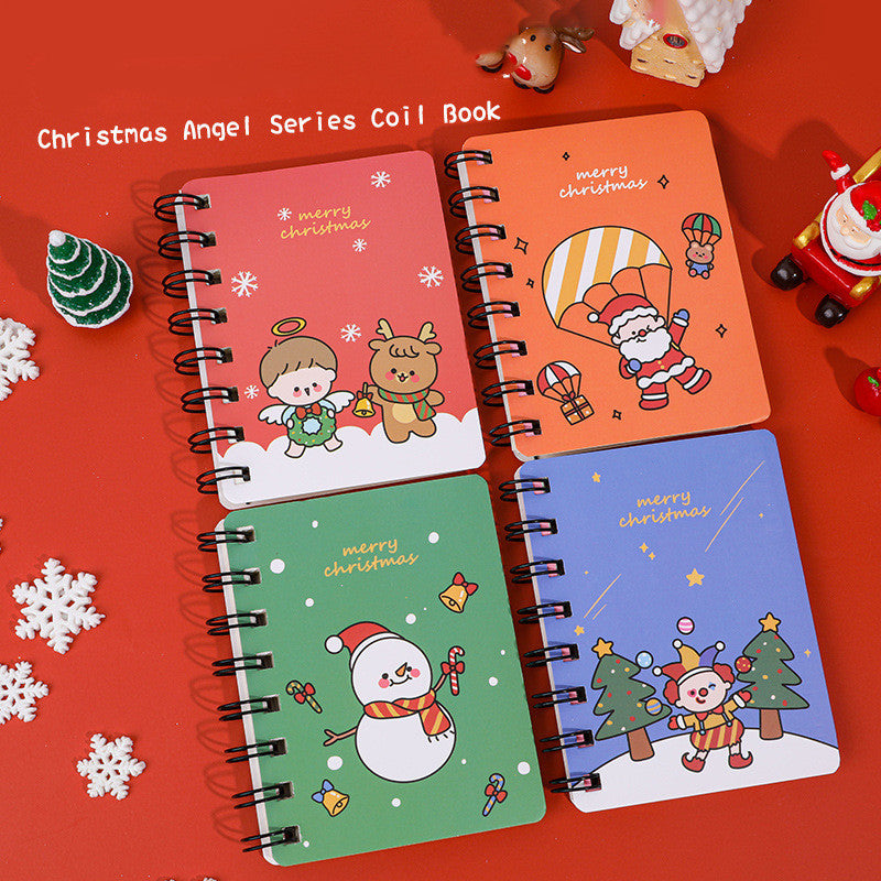 Christmas Angel Coil Notebook 3-Pack Bundle - Cute Mini Spiral Notebooks Set