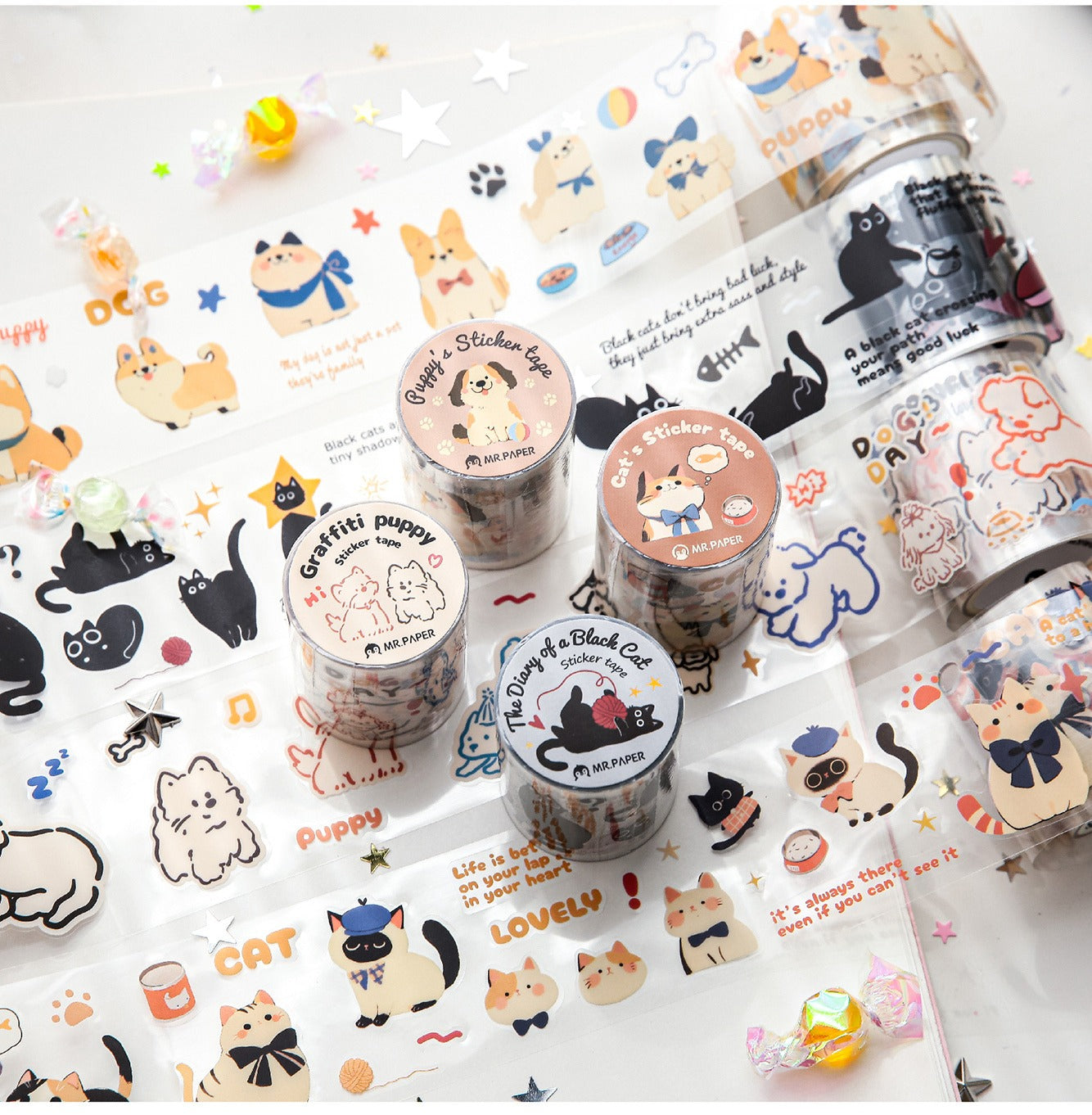 Kawaii Cat Washi Tape - Cat's Imagination Animal Theme