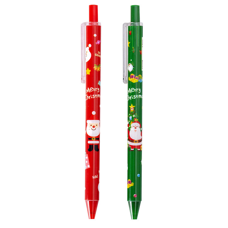 Christmas Clickable Ballpoint Pen - Kawaii Santa Holiday Pen Red Green