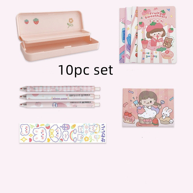 Kawaii Girl Students' Stationery Gift Set - Complete Supply Box