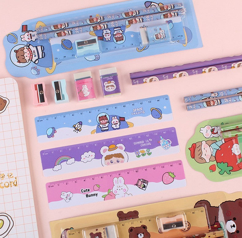 Kawaii Student Pencil & Stationery Learning Set