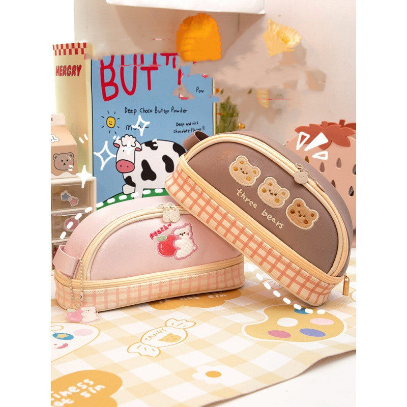 Kawaii Girl Heart Large Capacity Pencil Case - Ins Style