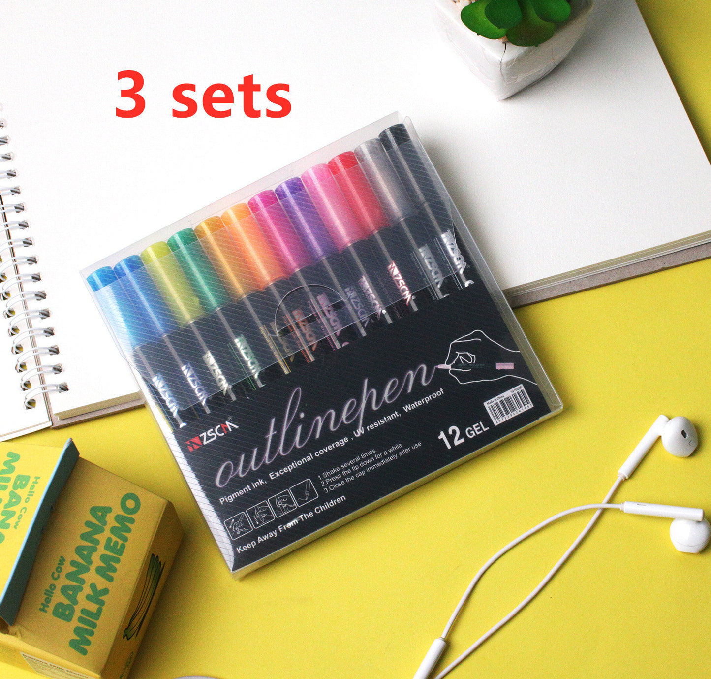 Kawaii Freehand Highlighter Set - Colorful Study Markers