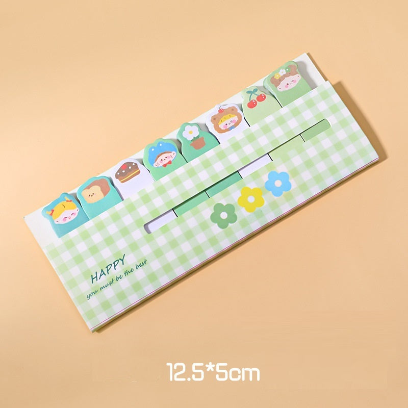 120 PCS Kawaii Fruit & Flower Sticky Notes - Colorful Index Tabs & Bookmarks