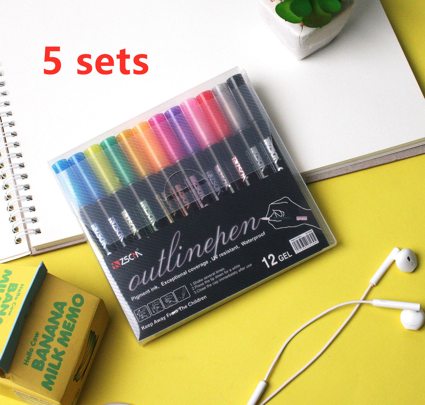 Kawaii Freehand Highlighter Set - Colorful Study Markers