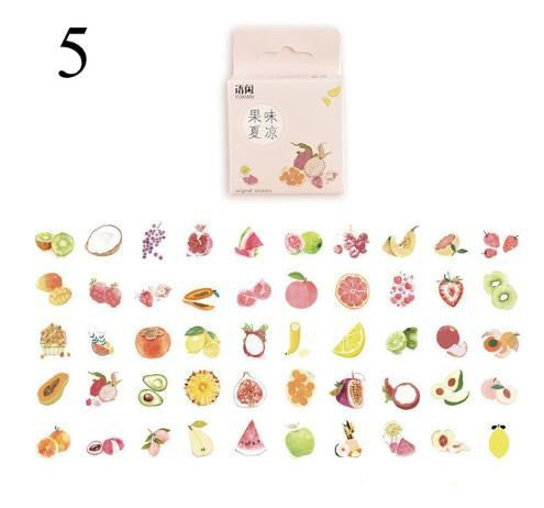 Kawaii Plant & Drink Stickers - Cute Decorative Stationery Stickers