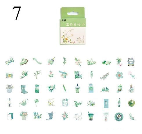 Kawaii Plant & Drink Stickers - Cute Decorative Stationery Stickers
