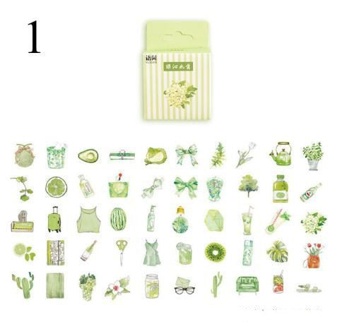 Kawaii Plant & Drink Stickers - Cute Decorative Stationery Stickers