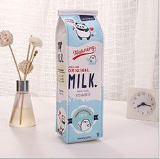 Carton of milk Pencil Case on a white background with decorative elements