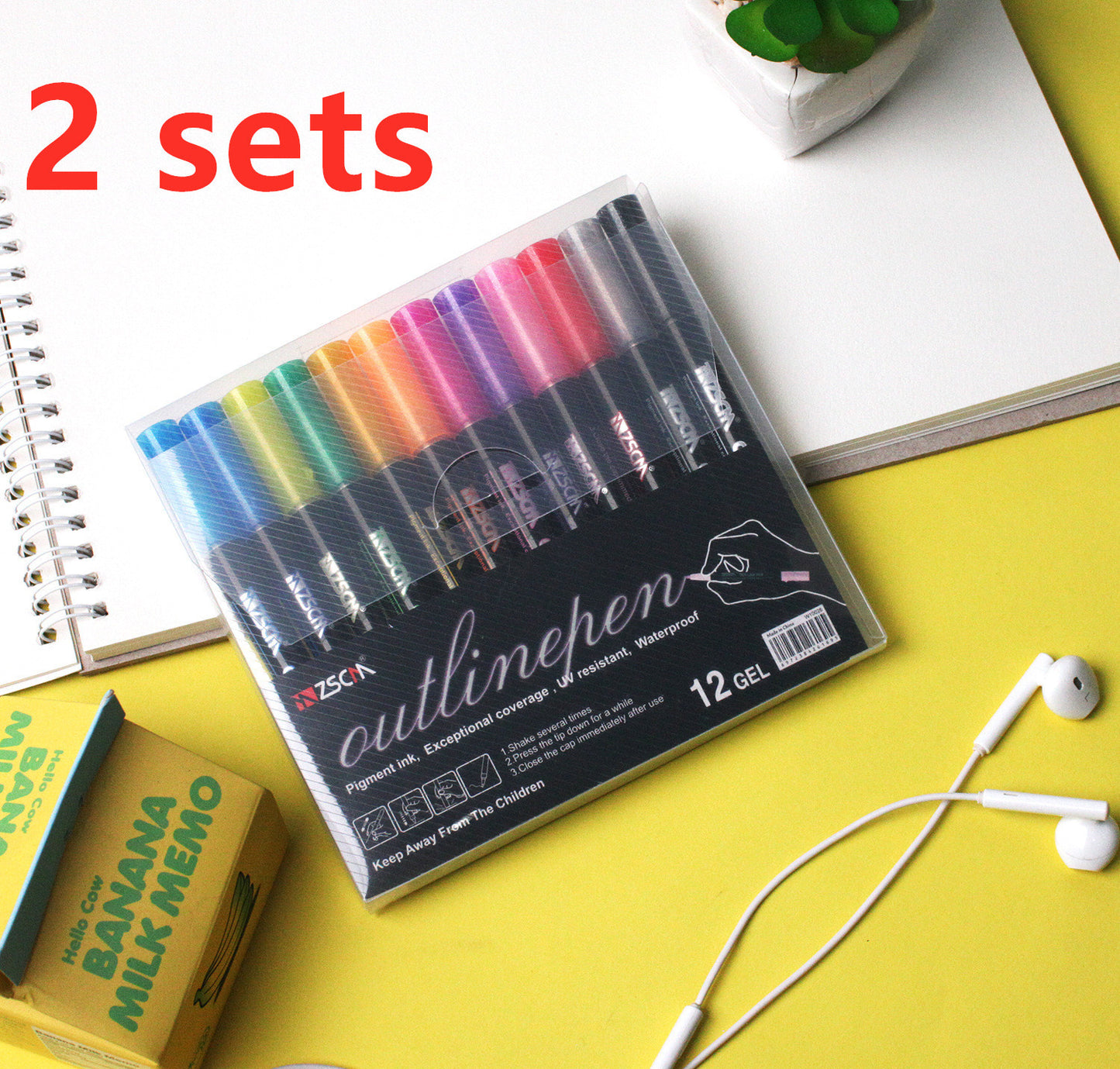 Kawaii Freehand Highlighter Set - Colorful Study Markers