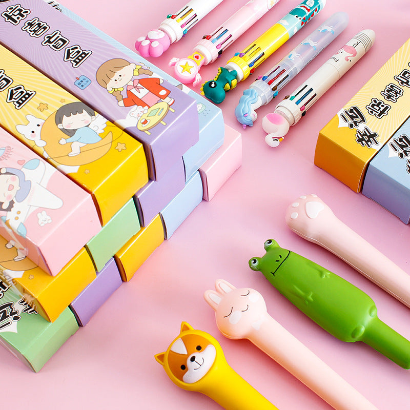 Kawaii Pressure Reducing Pen Blind Box - Cute Gel Pen with Keychain