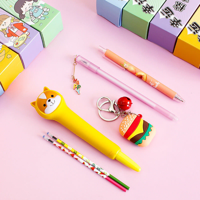 Kawaii Pressure Reducing Pen Blind Box - Cute Gel Pen with Keychain