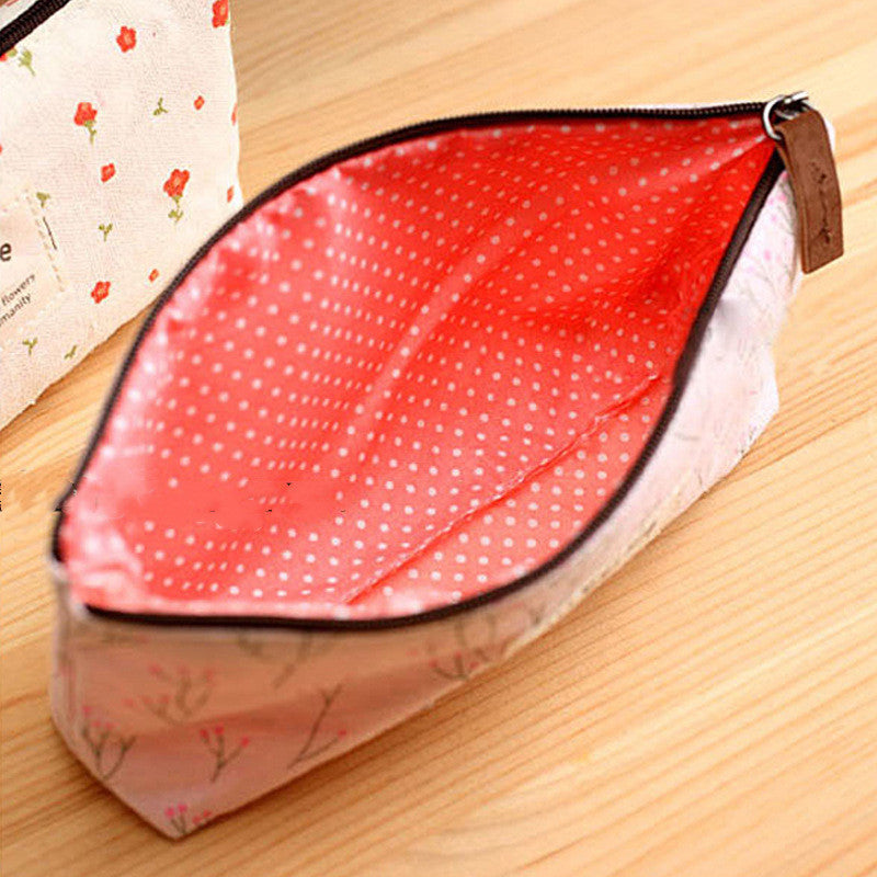 Kawaii Floral Student Stationery Storage Bag - Cute Pencil Case