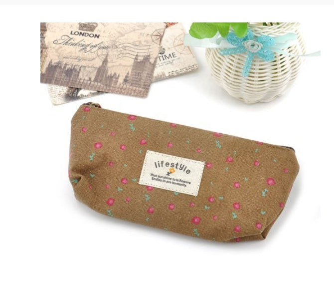 Kawaii Floral Student Stationery Storage Bag - Cute Pencil Case