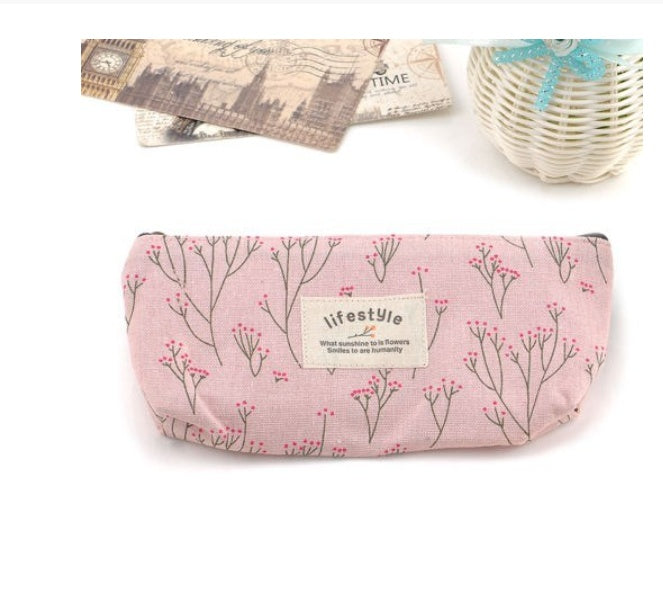 Kawaii Floral Student Stationery Storage Bag - Cute Pencil Case