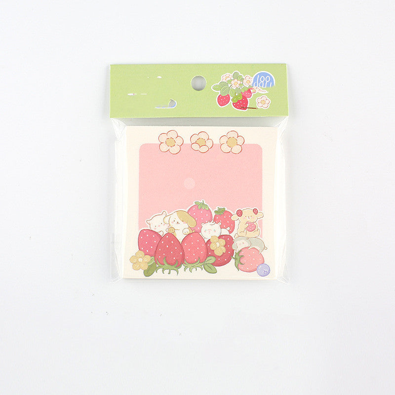 Kawaii Milk & Strawberry Memo Pad - 100 Sheets Daily Notes