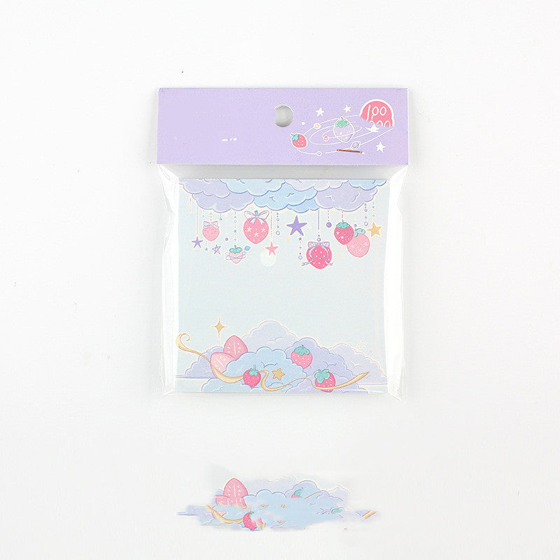 Kawaii Milk & Strawberry Memo Pad - 100 Sheets Daily Notes