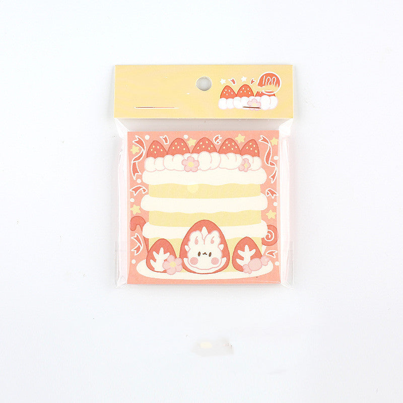 Kawaii Milk & Strawberry Memo Pad - 100 Sheets Daily Notes