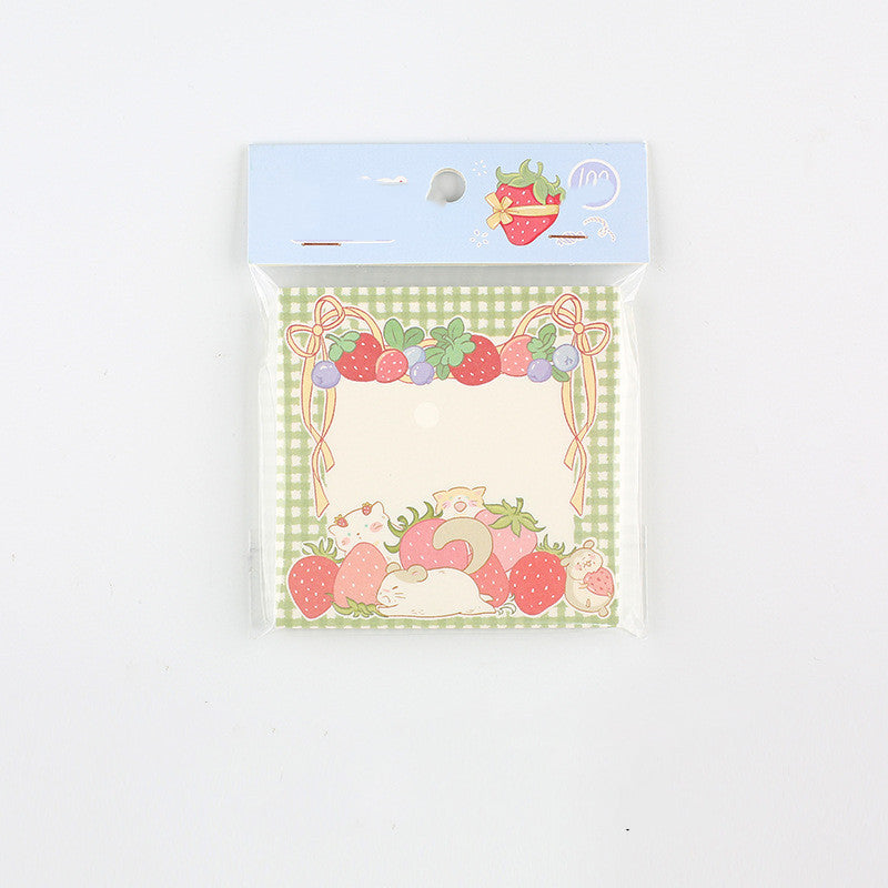 Kawaii Milk & Strawberry Memo Pad - 100 Sheets Daily Notes