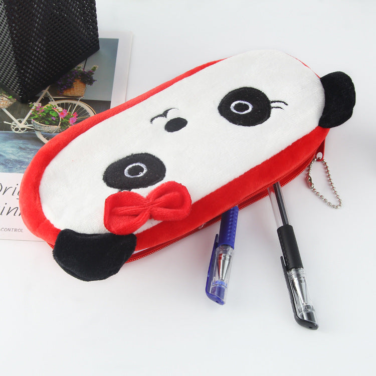 Kawaii Animal Plush Pencil Case - Children's Stationery Bag