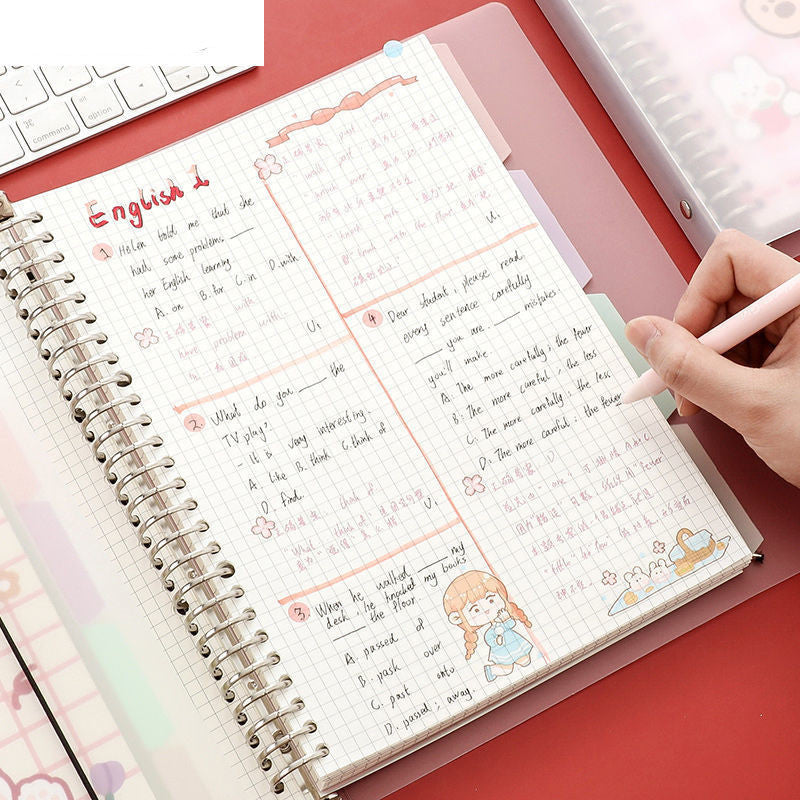 Kawaii Removable Loose-leaf Notebook with Buckle Closure