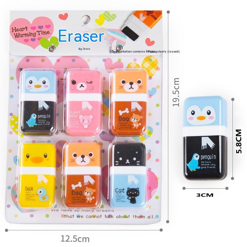 Kawaii Animal Roller Eraser Set