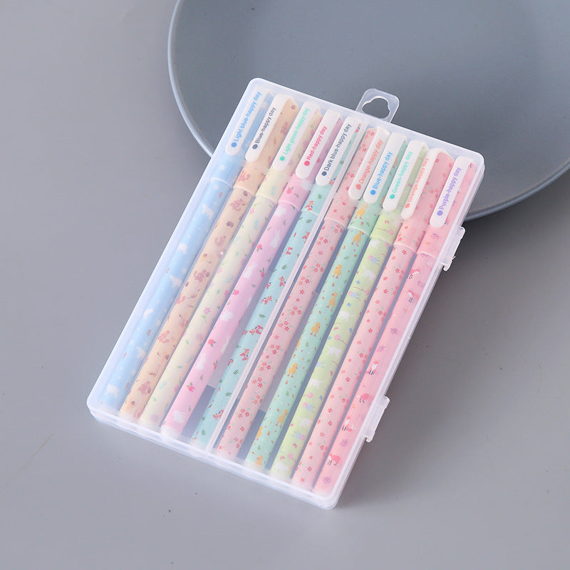 Korean Stationery 10 Color Gel Pen Set
