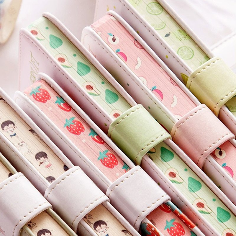 Kawaii Fruit Print Planner - Magnetic Buckle PU Leather Yearly Agenda
