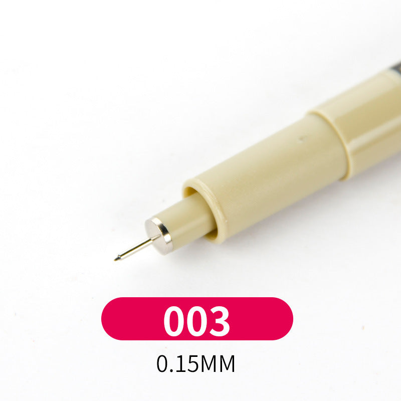Beige mechanical pencil with a red label indicating '003' and '0.15MM' on a white background