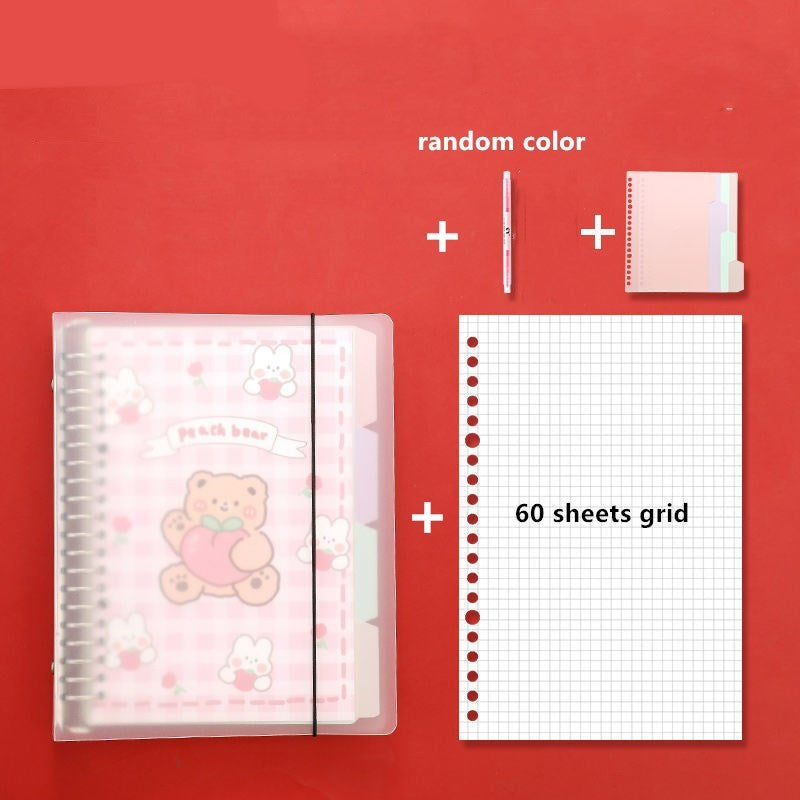 Kawaii Removable Loose-leaf Notebook with Buckle Closure