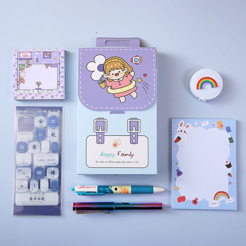 Kawaii Stationery Blind Box Set - Schoolbag Pen Notebook Memo Surprise