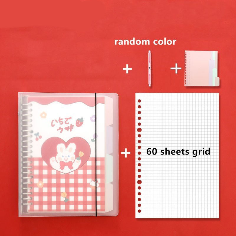 Kawaii Removable Loose-leaf Notebook with Buckle Closure