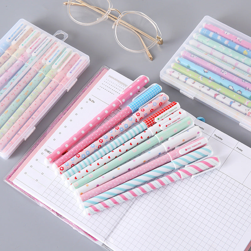 Korean Stationery 10 Color Gel Pen Set
