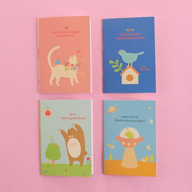 Kawaii Korean Mini Notebook - Kids Cartoon Design