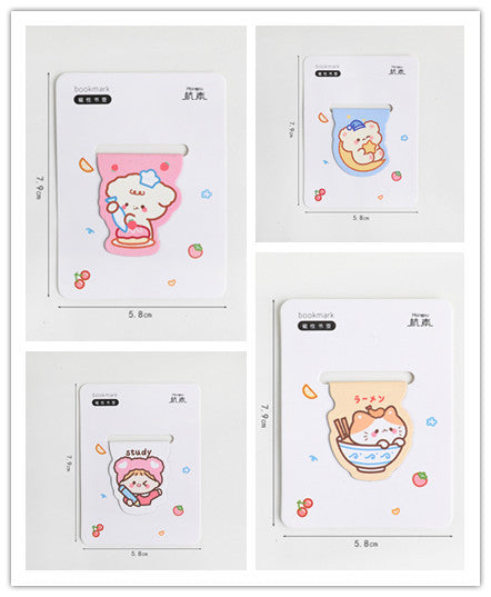 Kawaii Magnetic Bookmark - Cute Cartoon for Primary Students