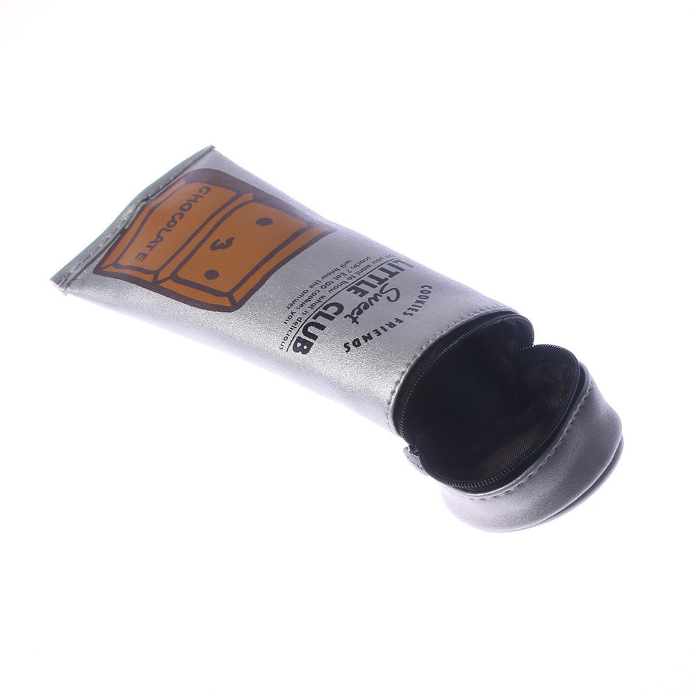 Toothpaste Pencil Case with brand name on a white background