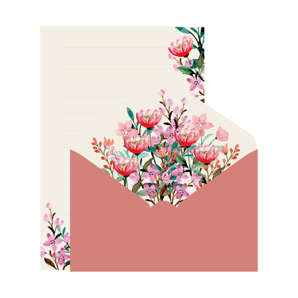 Kawaii Spring Blossoms Envelope & Stationery Set - Handwritten