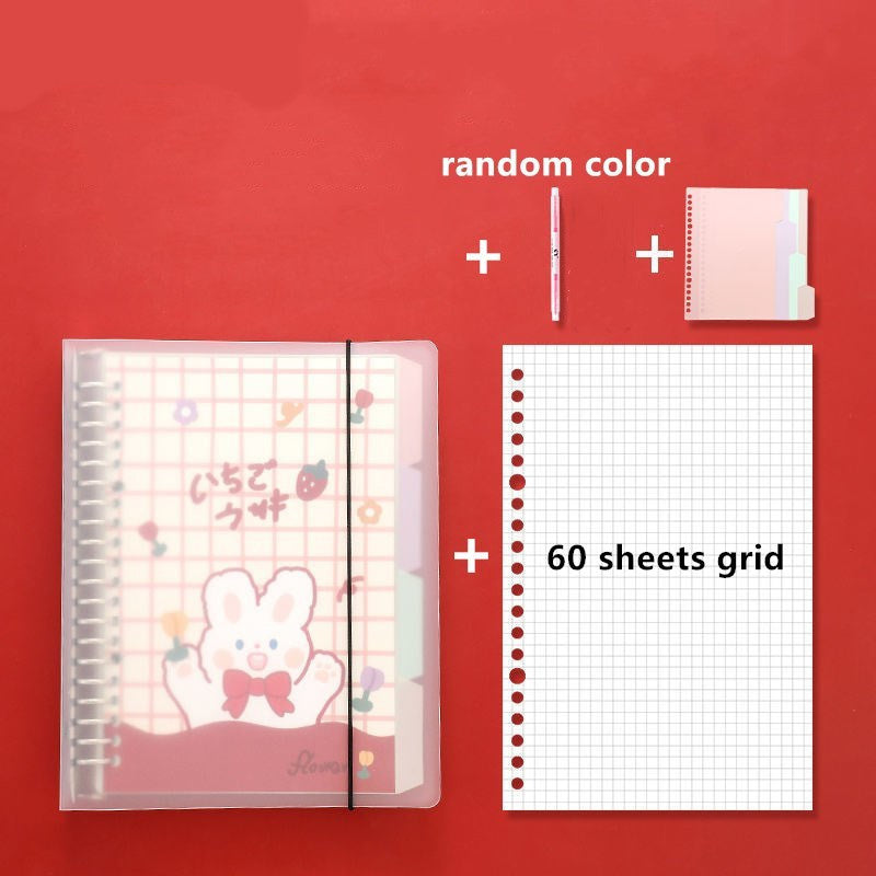 Kawaii Removable Loose-leaf Notebook with Buckle Closure