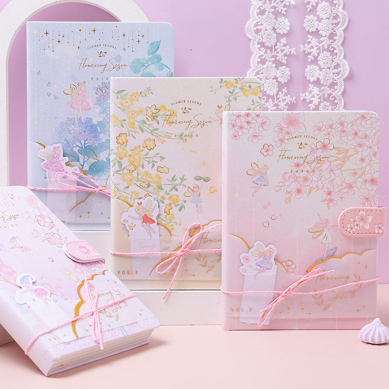 Kawaii Flower Moon Elf Girl Notebook - Fashion Jingu Journal