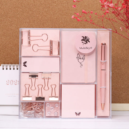 Elegant Rose Gold Stationery Gift Set - Student & Office