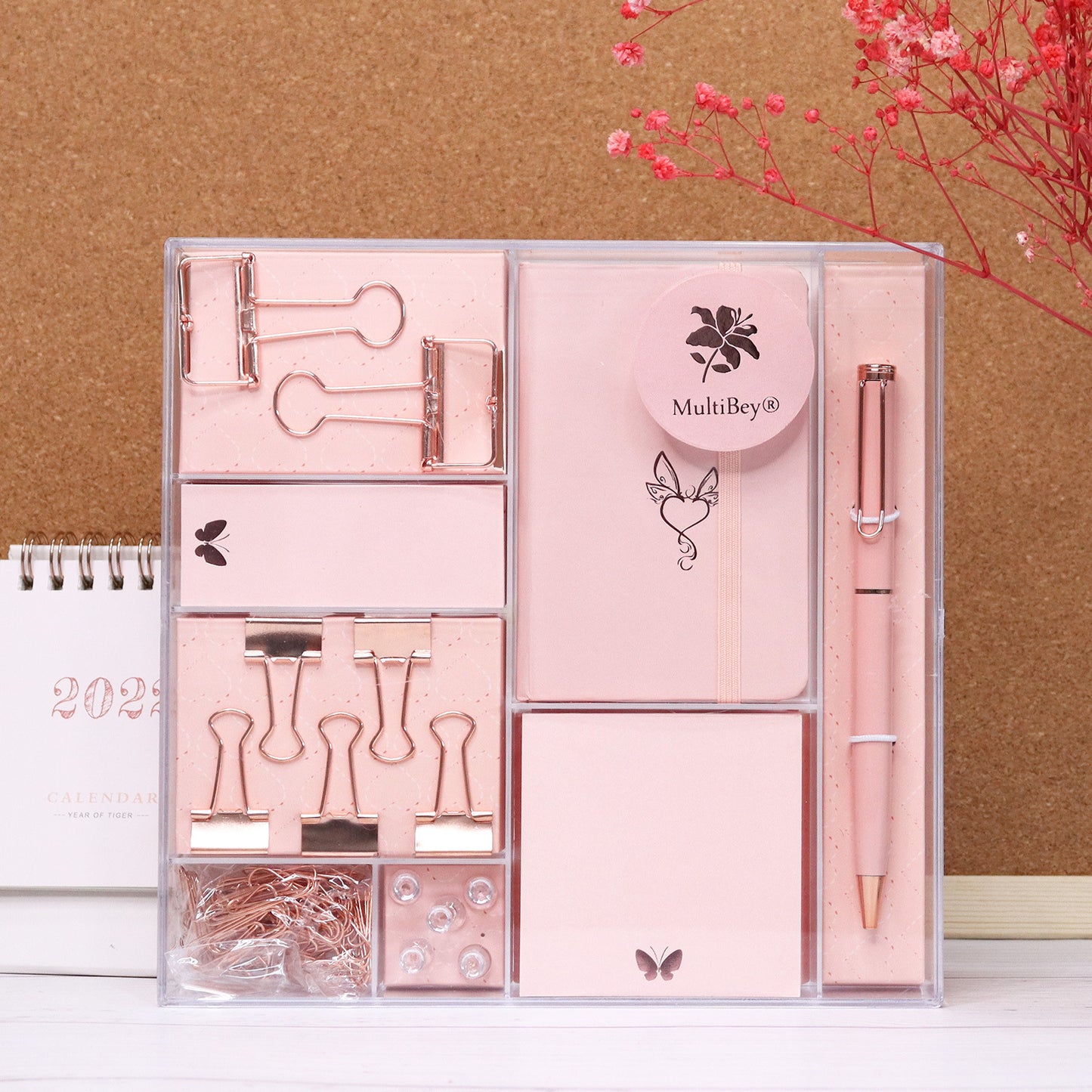 Elegant Rose Gold Stationery Gift Set - Student & Office