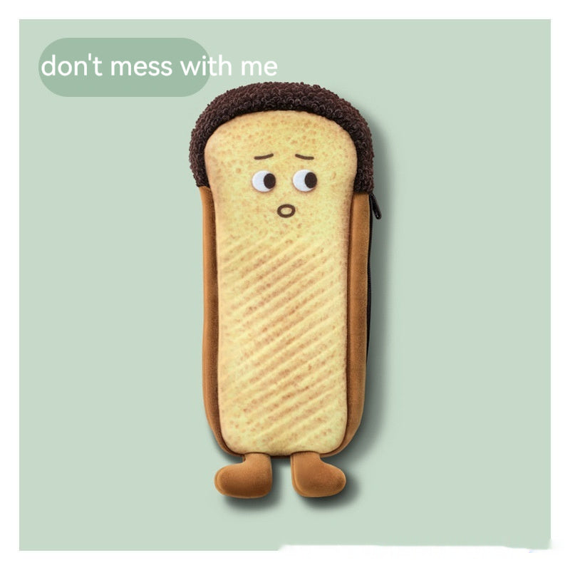 Kawaii Emotional Toast Bread Plush Pencil Case