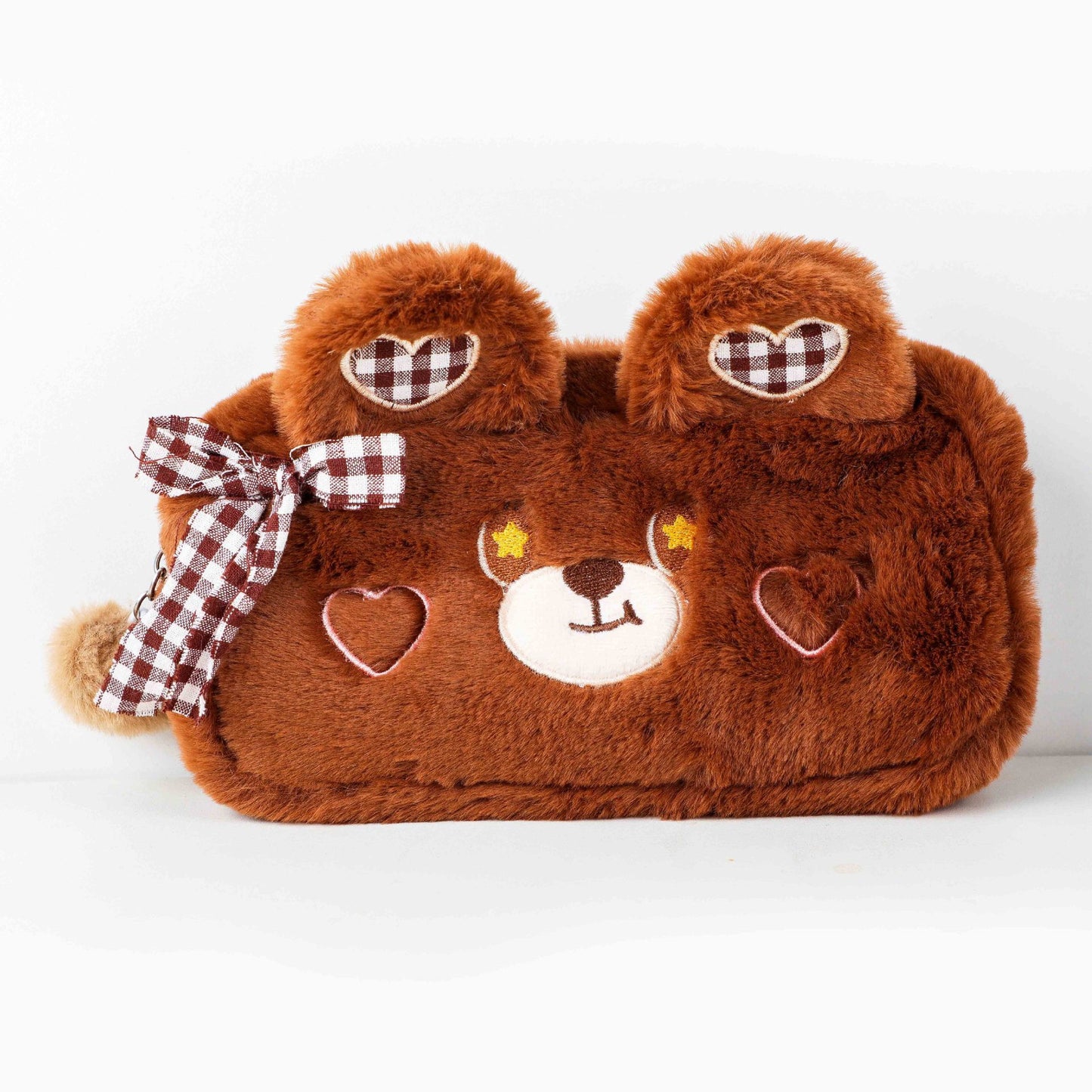 Kawaii Plush Storage Bag - Cute Makeup & Stationery Case