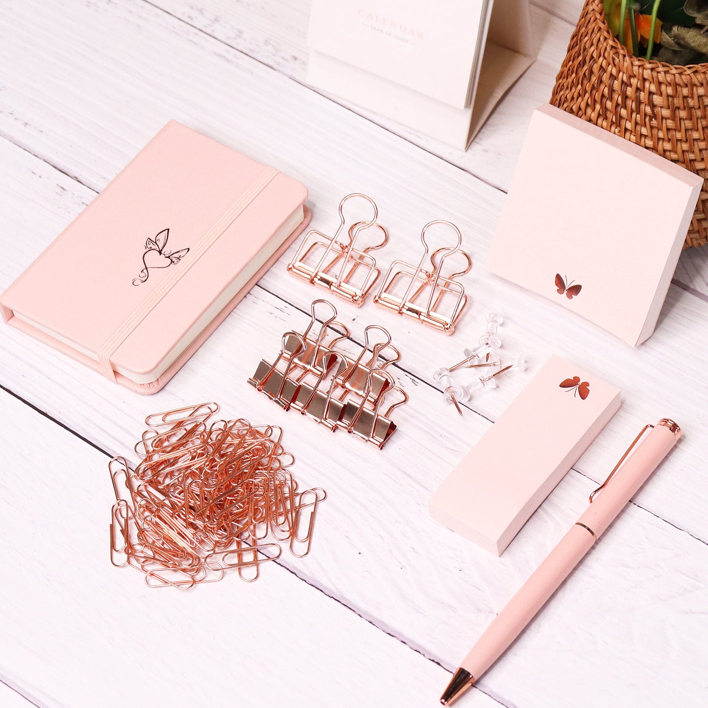 Elegant Rose Gold Stationery Gift Set - Student & Office