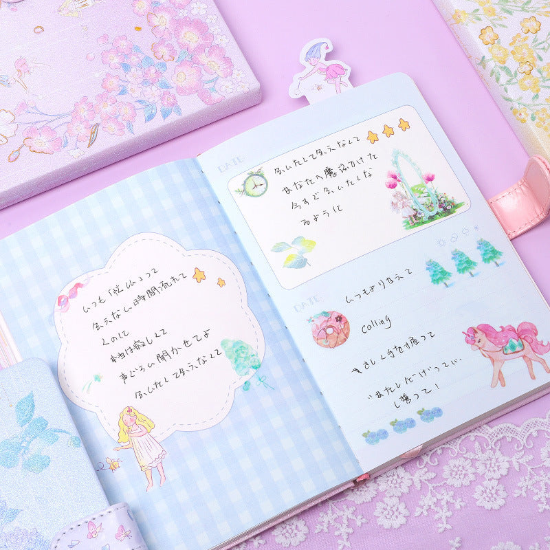 Kawaii Flower Moon Elf Girl Notebook - Fashion Jingu Journal