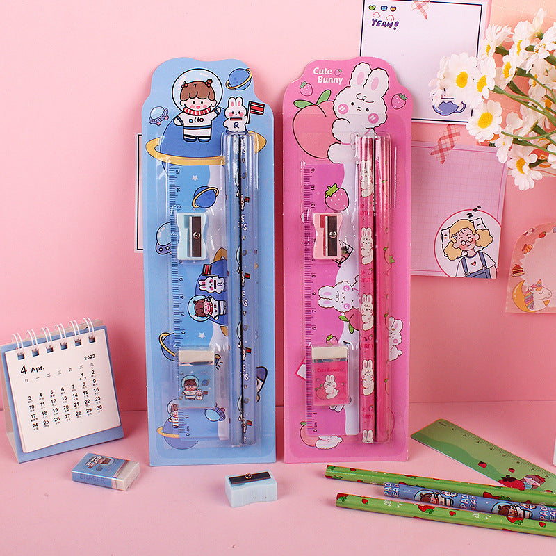 Kawaii Student Pencil & Stationery Learning Set