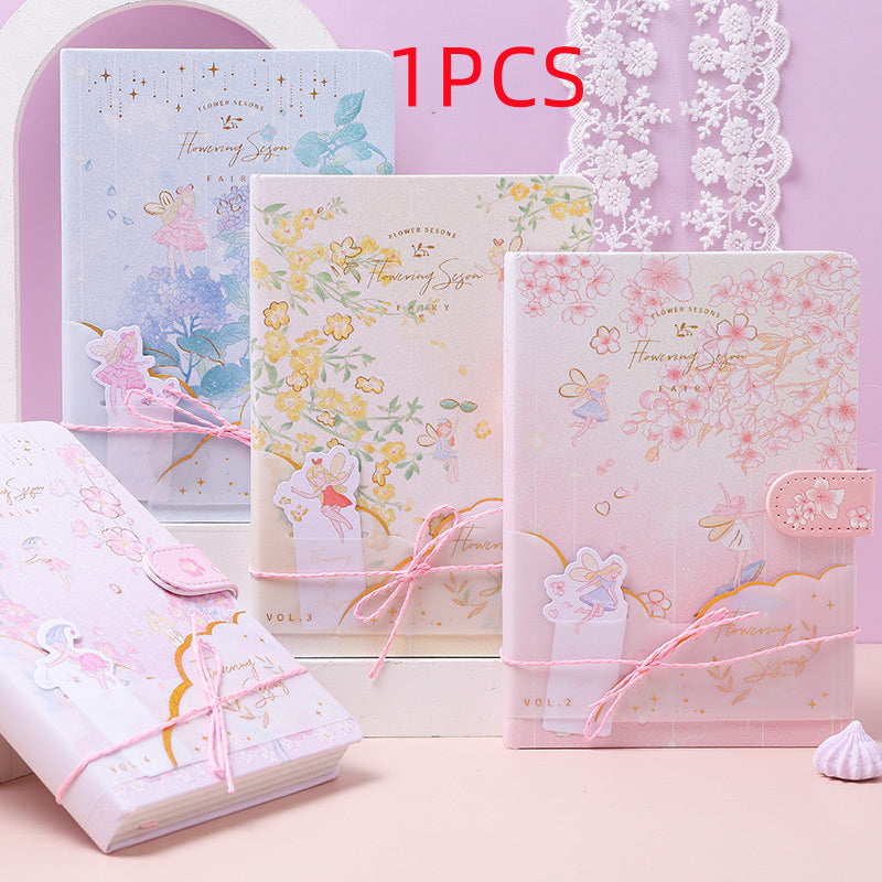 Kawaii Flower Moon Elf Girl Notebook - Fashion Jingu Journal